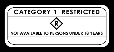 Classification label - Category 1 restricted, not available to persons under 18 years.